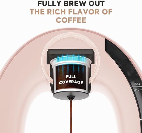 BENFUCHEN Pink Single Serve Coffee Maker For KCup/Ground Coffee, MINI Q Modern 2 in 1 Coffee Machine Personal Mini One Cup Coffee Maker/Tea Brewer With Filter&Adapter, 4-8oz Brew Size in Kuwait