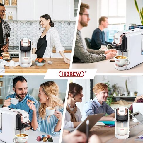 HiBREW H2B 5-in-1 Pods Coffee Maker, 19 Bar Espresso Machine for Pods, for Kcup*/Nes*/DG*/Espresso Powder, Makes iced coffee (Black) in Saudi Arabia