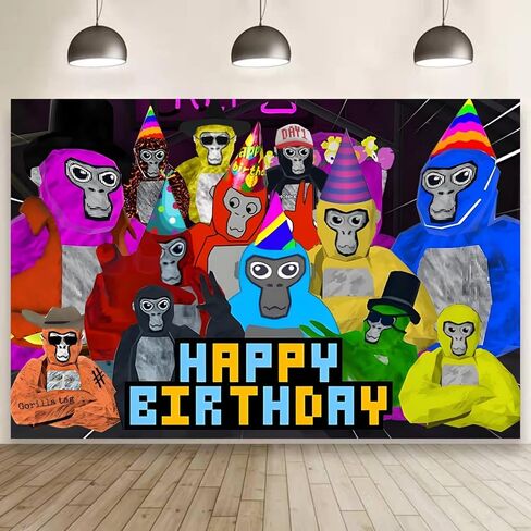 غوريلا علامة خلفية زينة عيد ميلاد سعيد عيد ميلاد راية خلفية لعلامة الغوريلا لوازم حفلة عيد ميلاد (5x3ft) in Kuwait