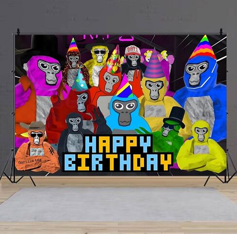 غوريلا علامة خلفية زينة عيد ميلاد سعيد عيد ميلاد راية خلفية لعلامة الغوريلا لوازم حفلة عيد ميلاد (5x3ft) in Kuwait
