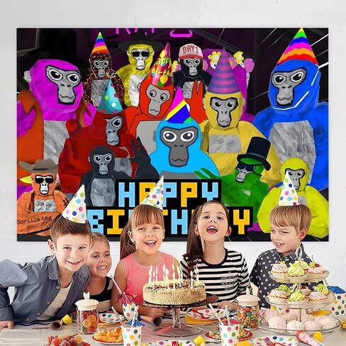 غوريلا علامة خلفية زينة عيد ميلاد سعيد عيد ميلاد راية خلفية لعلامة الغوريلا لوازم حفلة عيد ميلاد (5x3ft) in Kuwait