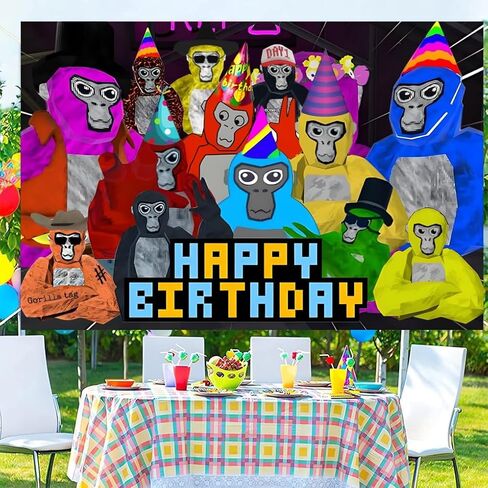 غوريلا علامة خلفية زينة عيد ميلاد سعيد عيد ميلاد راية خلفية لعلامة الغوريلا لوازم حفلة عيد ميلاد (5x3ft) in Kuwait