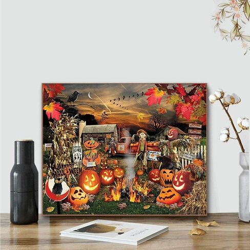 طلاء يدوي بالأرقام للبالغين والأطفال، طلاء يقطين الهالوين بالأرقام، طلاء أكريليك بالأرقام، طقم طلاء جدار المنزل، غرفة المعيشة، غرفة النوم، ديكور الهالوين، فزاعة اليقطين in Kuwait