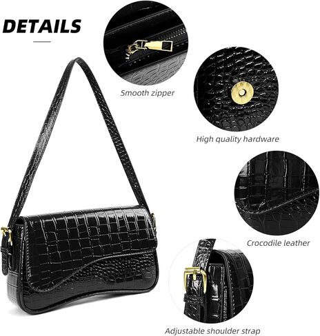 حقيبة يد تمساح صغيرة من Valleycomfy حقيبة يد كلاسيكية كلاسيكية عبر الجسم حقيبة كتف طراز Y2K محفظة عصرية in Kuwait