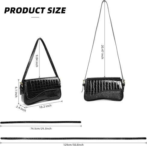 حقيبة يد تمساح صغيرة من Valleycomfy حقيبة يد كلاسيكية كلاسيكية عبر الجسم حقيبة كتف طراز Y2K محفظة عصرية in Kuwait