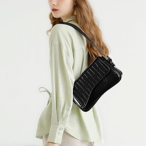 حقيبة يد تمساح صغيرة من Valleycomfy حقيبة يد كلاسيكية كلاسيكية عبر الجسم حقيبة كتف طراز Y2K محفظة عصرية in Kuwait