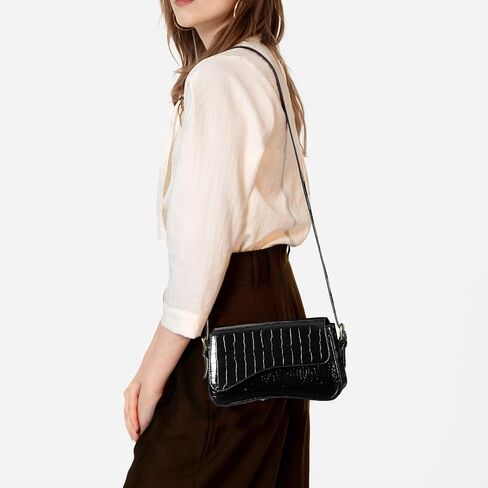 حقيبة يد تمساح صغيرة من Valleycomfy حقيبة يد كلاسيكية كلاسيكية عبر الجسم حقيبة كتف طراز Y2K محفظة عصرية in Kuwait