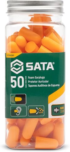 SATA ANSI and CE Compliant, Banded Round Shape Silicone Earplugs, NRR 23dB, SNR 29dB - STFH0431, Green/Yellow, 5 Pairs (Pack of 2) in Saudi Arabia