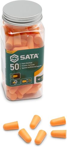 SATA ANSI and CE Compliant, Banded Round Shape Silicone Earplugs, NRR 23dB, SNR 29dB - STFH0431, Green/Yellow, 5 Pairs (Pack of 2) in Saudi Arabia