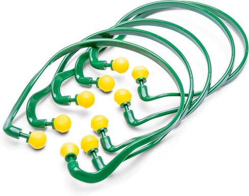 SATA ANSI and CE Compliant, Banded Round Shape Silicone Earplugs, NRR 23dB, SNR 29dB - STFH0431, Green/Yellow, 5 Pairs (Pack of 2) in Saudi Arabia
