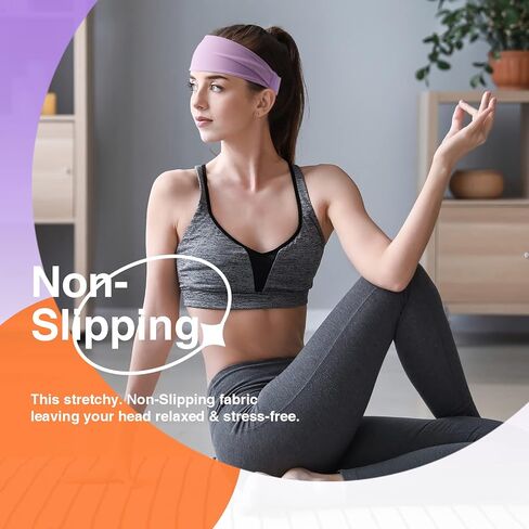 عصابات رأس EasYoung للنساء، عصابات رأس رياضية للنساء، غير قابلة للانزلاق، فتيل العرق، يمكن ارتداؤها لليوجا، أو الموضة، أو التمرين، أو الجري in Kuwait