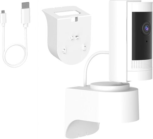 1 حزمة منفذ جبل لكاميرا Ring الداخلية (الجيل الثاني والجيل الأول)، حامل تثبيت على الحائط، دوران 360 درجة وتصميم موفر للمساحة (الكاميرا الحلقية غير متضمنة) in Kuwait