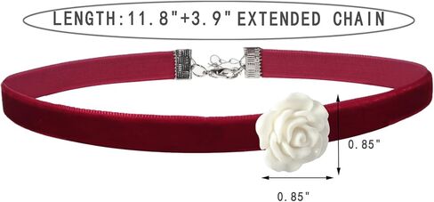 Handcrafted Velvet Choker Necklace with Exquisite Camellia Pendant Fashion Jewelry for Women Girls in Kuwait
