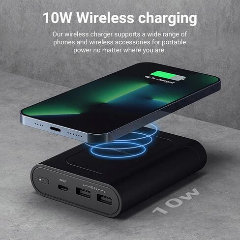 أومني موبايل 12800 باور بانك للكمبيوتر المحمول مع USB-C | حزمة بطارية لأجهزة الكمبيوتر المحمولة والأجهزة اللوحية والكاميرات والهواتف الذكية وآيفون وسامسونج جالاكسي والأجهزة الذكية الأخرى in Kuwait