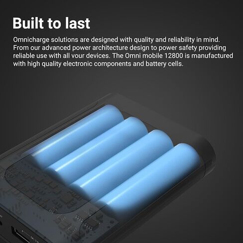 أومني موبايل 12800 باور بانك للكمبيوتر المحمول مع USB-C | حزمة بطارية لأجهزة الكمبيوتر المحمولة والأجهزة اللوحية والكاميرات والهواتف الذكية وآيفون وسامسونج جالاكسي والأجهزة الذكية الأخرى in Kuwait
