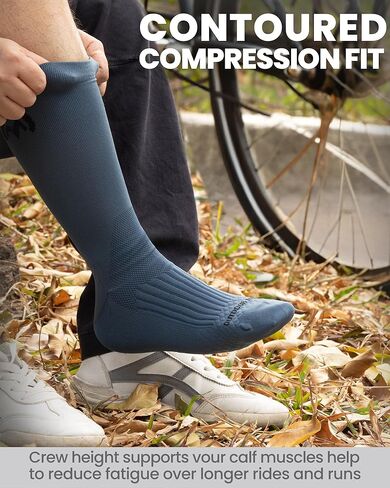OutdoorMaster 4 Pack Cycling Socks, Compression Cushioned Bike Socks, Athletic Tall Crew Hiking Running for Men & Women in Saudi Arabia