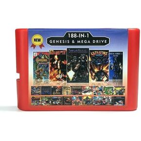 188 في 1 بطارية بطاقة لعبة حفظ 2G ل SEGA Genesis Megadrive Video Game Console مع Moortl Kombaat 5 Ultracore Xeno Crisis in Kuwait