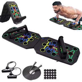 Multifunctional Push-Up Board Set – Foldable 25’’ Push-Up Bar System with Color-Coded Muscle Training Zones, Resistance Bands, Anti-Slip Handles & Non-Slip Mat – Home Gym Equipment for Chest, Back, Arms, Shoulders in Saudi Arabia