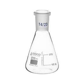 EISCO Erlenmeyer Flask, 25ml - 14/23 Joint, Interchangeable - Borosilicate Glass - Conical Shape, Narrow Neck in Saudi Arabia