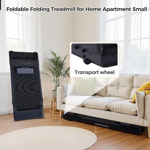 Folding Walking Pad Treadmill with Handle Bar, 3.5HP Compact Portable Foldable Walking Pads Treadmill with Handles, Electric Small Treadmills for Home Office Apartment, LED Display, 400 LBS Capacity in Saudi Arabia