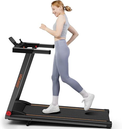 DeerRun Treadmills for Home with Incline and Handles, 3.5 HP Foldable Treadmill 350 LBS Weight Capacity for Small Spaces, Folding Running Machine with Smart APP in Kuwait