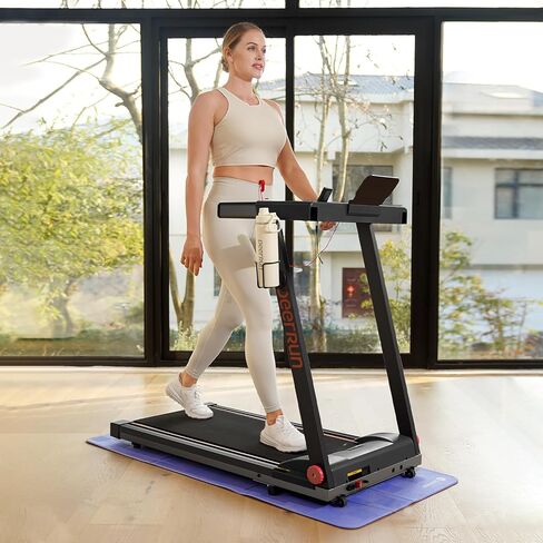 DeerRun Treadmills for Home with Incline and Handles, 3.5 HP Foldable Treadmill 350 LBS Weight Capacity for Small Spaces, Folding Running Machine with Smart APP in Kuwait