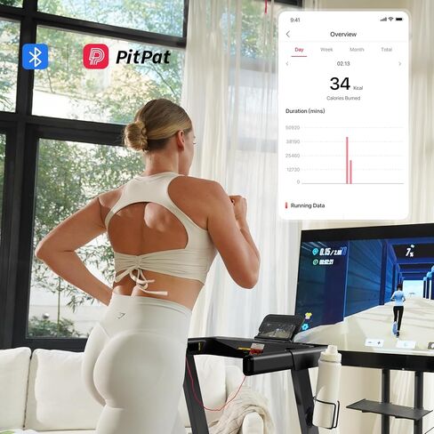 DeerRun Treadmills for Home with Incline and Handles, 3.5 HP Foldable Treadmill 350 LBS Weight Capacity for Small Spaces, Folding Running Machine with Smart APP in Kuwait