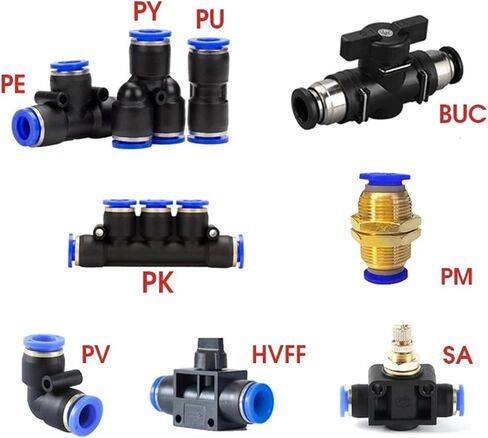 التجهيزات الهوائية موصل أنابيب موصل الهواء السريع اقتران 4mm-12mm PU PE PV PY HVFF BUC 1PCS (PU ، 6MM) in Saudi Arabia