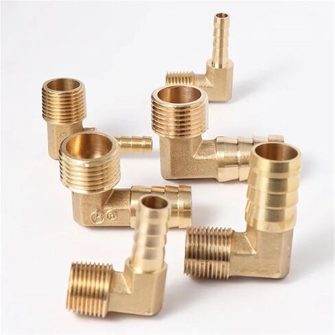 6-16mm Hose Barb Connector Tail Thread 1/8 1/4 3/8 1/2 3/4 1 Thread Brass Pipe Fittings Elbow 1Pcs(3l8 14mm) in Saudi Arabia