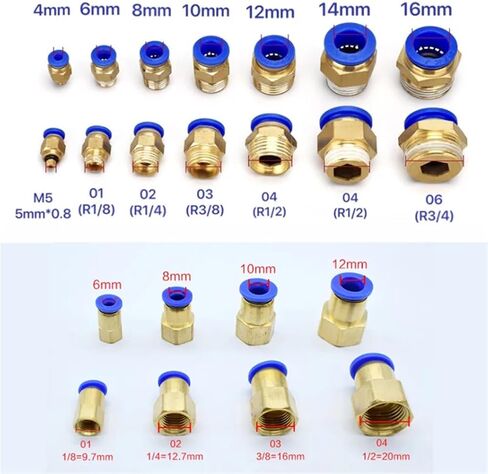 الموصل الهوائي المعدني PC/PCF/PL/PLF/SL/PB/PX/PH/PD 4-8MM مؤشر ترابط 1/8 1/4 3/8 تركيبات الخرطوم 1PCs (4-M5 (4MM-M5) ، PLF) in Saudi Arabia