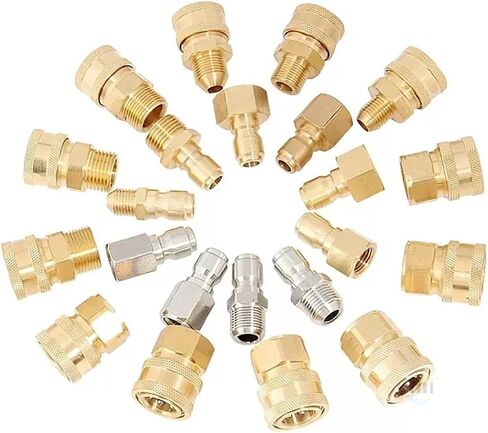 M14 M18 M22 Quick Connector High Pressure Quick Coupling For Car Washer Water Gun Adapter 1Pcs(M14 Female-G(Brass)) in Saudi Arabia