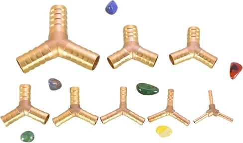 1PCS BRASS BARR PIPE FITTING Y TYPE 3 Way Tee Connector for 4-25mm خرطوم خراطيم النحاس تجهيزات أنبوب المعبد (6 مم) in Saudi Arabia