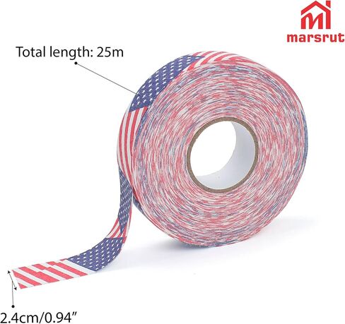 2 لفائف هوكي شريط ، قبضة قطعة قماش ملونة 1 "x27yds متعددة الأغراض للبيسبول الرياضية الرياضية الرياضية لاكروس مضارب السحب أدوات البستنة الأدوات اليدوية سهلة للدموع ، تمتد (علم الولايات المتحدة الأمريكية) in Kuwait