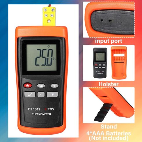 Full Range High Temperature K-Type Thermocouple with Ceramic Kiln Insulator Sensor Probe Digital K Type Thermometer Measuring Temperature up to 2372 °F 1300 °C for Kiln, Crucible and Forge in Saudi Arabia