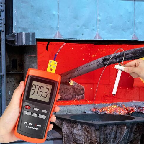Full Range High Temperature K-Type Thermocouple with Ceramic Kiln Insulator Sensor Probe Digital K Type Thermometer Measuring Temperature up to 2372 °F 1300 °C for Kiln, Crucible and Forge in Saudi Arabia