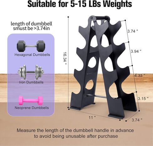 Dumbbell Rack Stand Only(Dumbbells not Included), Compact A-Frame Weight Rack for Dumbbells, Rust-Resistant Coated Dumbbell Storage Rack, Dumbbell Stand with Handle & Non-Slip Base for Home Gym in Saudi Arabia