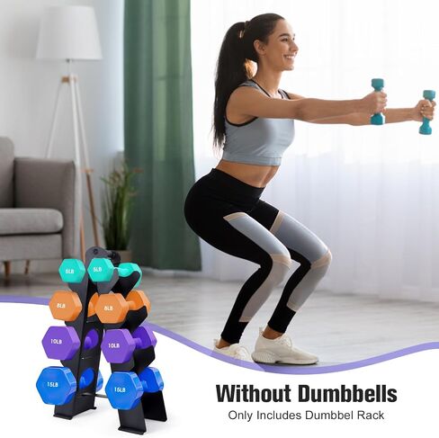 Dumbbell Rack Stand Only(Dumbbells not Included), Compact A-Frame Weight Rack for Dumbbells, Rust-Resistant Coated Dumbbell Storage Rack, Dumbbell Stand with Handle & Non-Slip Base for Home Gym in Saudi Arabia