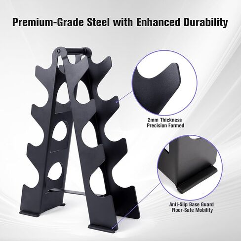 Dumbbell Rack Stand Only(Dumbbells not Included), Compact A-Frame Weight Rack for Dumbbells, Rust-Resistant Coated Dumbbell Storage Rack, Dumbbell Stand with Handle & Non-Slip Base for Home Gym in Saudi Arabia
