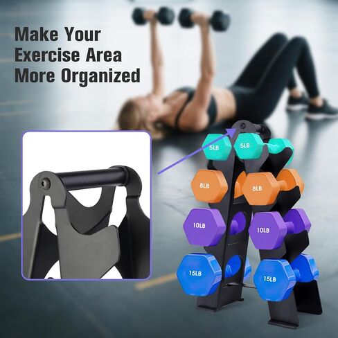 Dumbbell Rack Stand Only(Dumbbells not Included), Compact A-Frame Weight Rack for Dumbbells, Rust-Resistant Coated Dumbbell Storage Rack, Dumbbell Stand with Handle & Non-Slip Base for Home Gym in Saudi Arabia