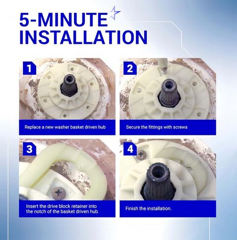 W10528947 مجموعة محور سلة غسالة تناسبها متوافقة مع غسالات الدوامة WTW5610XW3 in Kuwait
