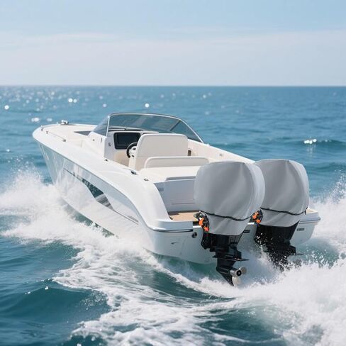 غطاء خارجي مقاوم للماء ، وغطاء خارجي مقاوم للماء 1200D ، وغطاء محرك القوارب (رمادي ، 50-115 حصان) in Kuwait