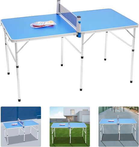 Foldable Ping Pong Table with Net Indoor Outdoor Tennis Table Ping Pong Foldable in Saudi Arabia