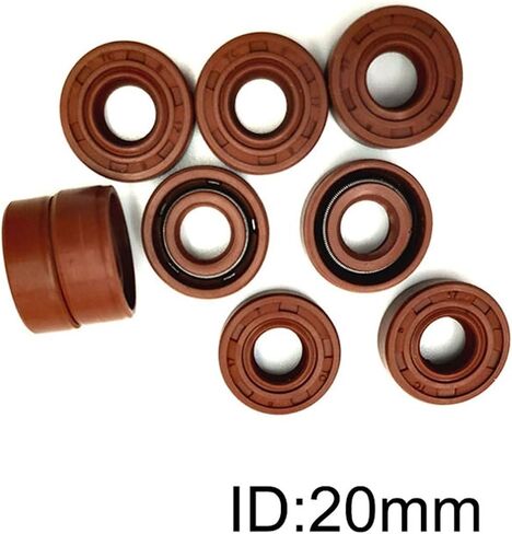 Oil Seals Flat Rubber washers Seal Washer 2pcs ID 20nn Rubber Oil Seal FKM Shaft Oil Seal TC-20/28/30/32/34/35-48/50/52mm Brown FKM Covered Double Lip with Garter Gasket Lip in Saudi Arabia