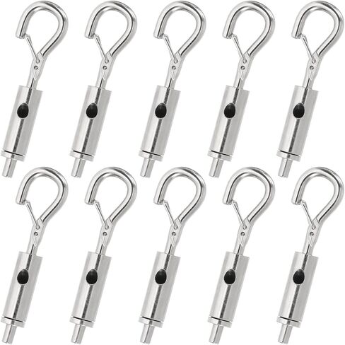 PATIKIL 6 Pcs Steel Wire Rope Hanger for 1/16-3/32 Stainless Steel Cable Guide Wire Rope, Portable Hook & Eye Turnbuckle Tension Adjustable Hanging Accessories in Saudi Arabia