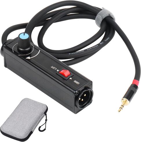 AUX to XLR Isolation Box, 3.5mm TRS to 3-Pin XLR Hum Eliminator with Volume Control, Built-in Audio Transformer & Ground Lift Switch, 3.3ft Cord, Removable Gold Coated AUX Plug in Kuwait