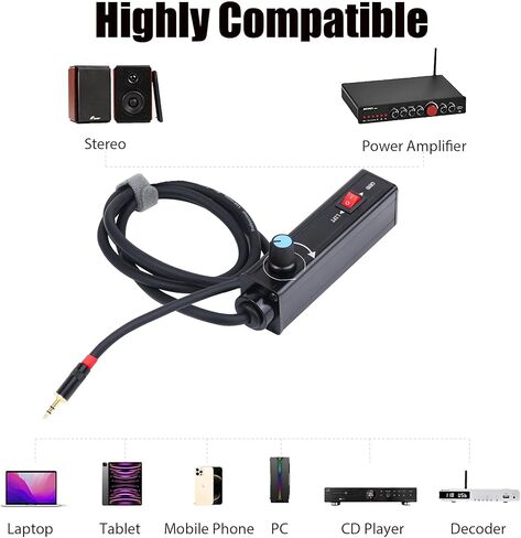 AUX to XLR Isolation Box, 3.5mm TRS to 3-Pin XLR Hum Eliminator with Volume Control, Built-in Audio Transformer & Ground Lift Switch, 3.3ft Cord, Removable Gold Coated AUX Plug in Kuwait