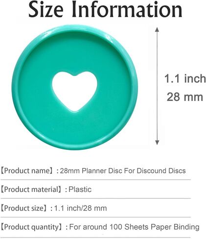 33pcs توسيع رابط حلقات DISC 1.1 بوصة أقراص ديسكوبية من المخطط الملحقات الدفترية Discbound (Red Heart ، 1.1inch/28mm 33pcs) in Kuwait