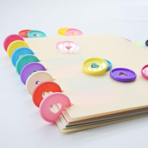 33pcs توسيع رابط حلقات DISC 1.1 بوصة أقراص ديسكوبية من المخطط الملحقات الدفترية Discbound (Red Heart ، 1.1inch/28mm 33pcs) in Kuwait
