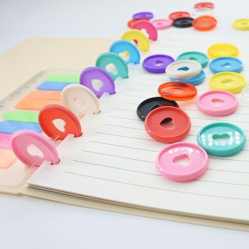 33pcs توسيع رابط حلقات DISC 1.1 بوصة أقراص ديسكوبية من المخطط الملحقات الدفترية Discbound (Red Heart ، 1.1inch/28mm 33pcs) in Kuwait