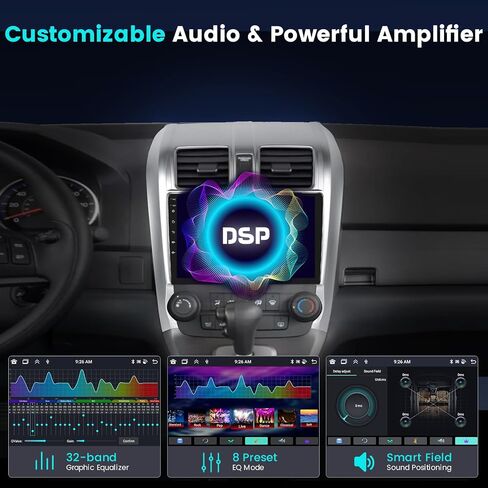 8 CORE 4+64GB لـ Honda CRV 2007-2011 Android 15 Car Stereo Wireless Carplay Android Auto ، 10.1 '' 'Carner Car Radio مع GPS ، WiFi ، 32EQ DSP ، 59 UI ، Bluetooth ، FM RDS ، Camera Camera Camera in Kuwait